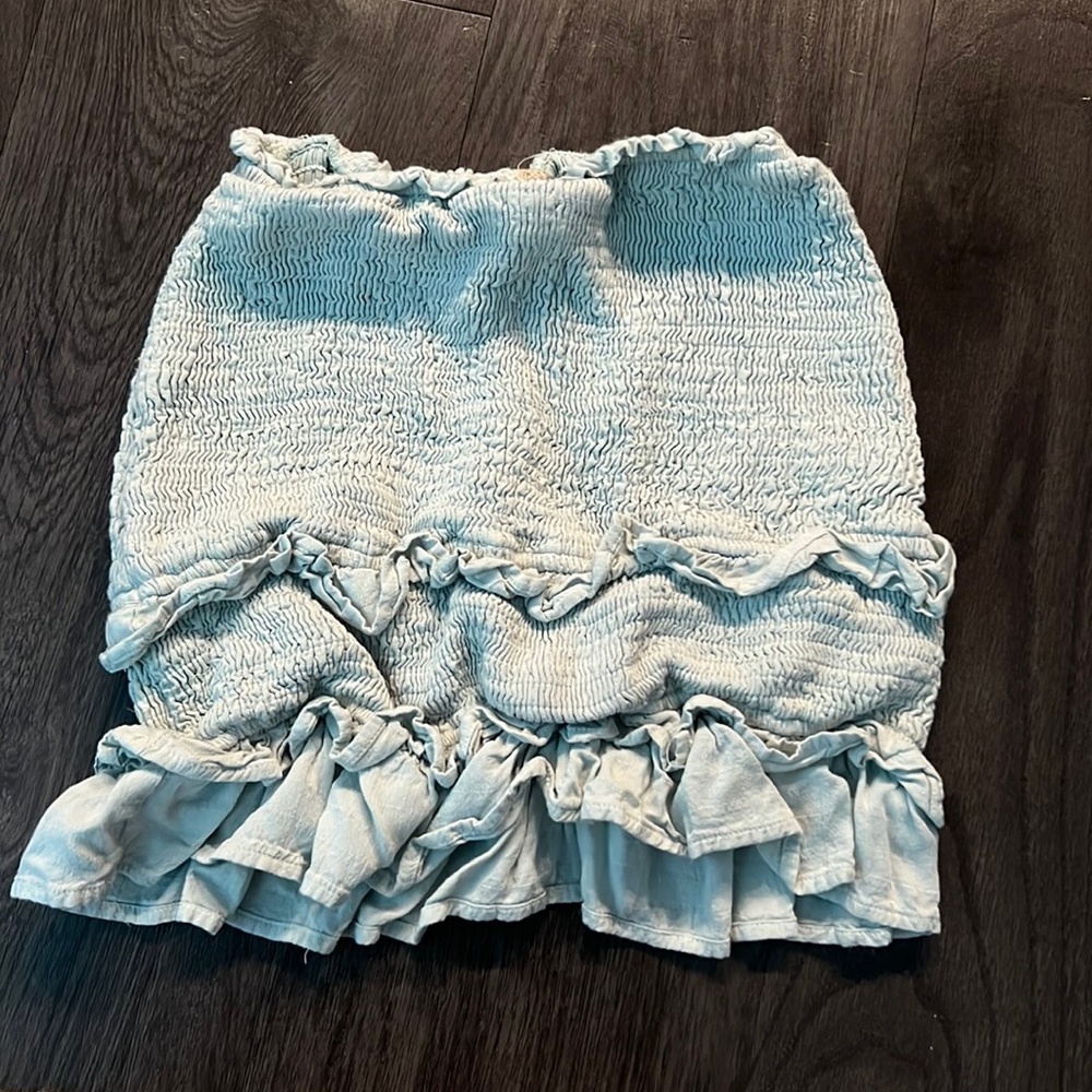 Seafoam green skirt with frills